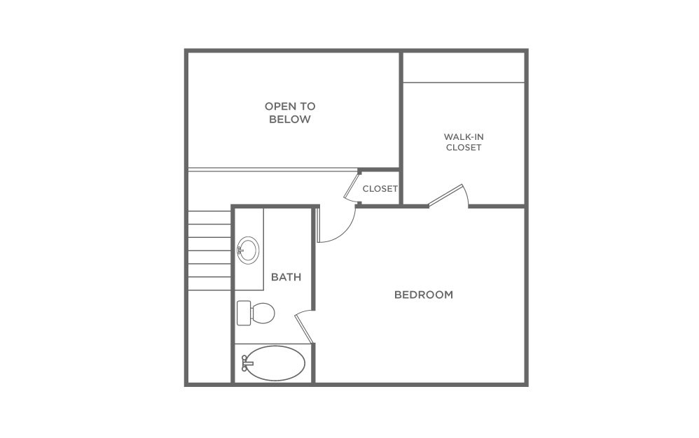Chestnut - 1 bedroom floorplan layout with 1 bath and 890 square feet. (Floor 2)